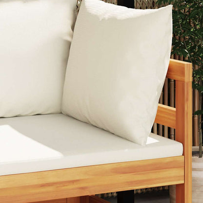 vidaXL Canapé d'angle avec coussins crème bois d'acacia massif