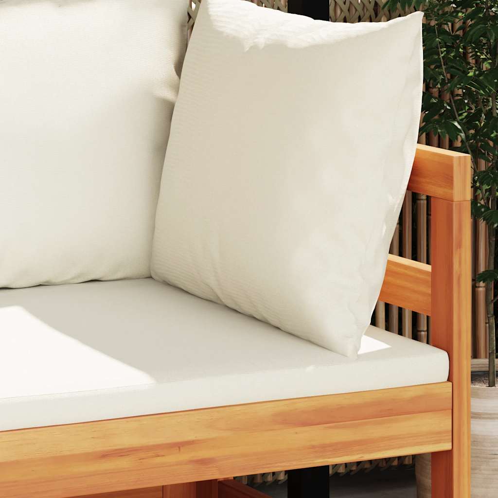 vidaXL Ensemble de salon de jardin 2 pcs avec coussins Crème Bois d'acacia