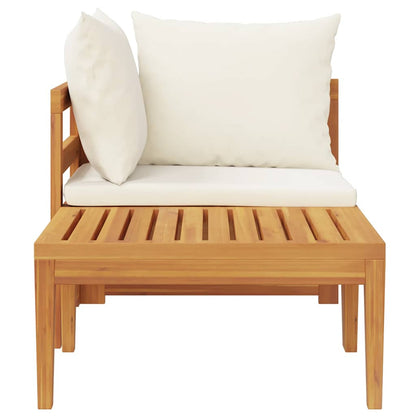 vidaXL Ensemble de salon de jardin 2 pcs avec coussins Crème Bois d'acacia