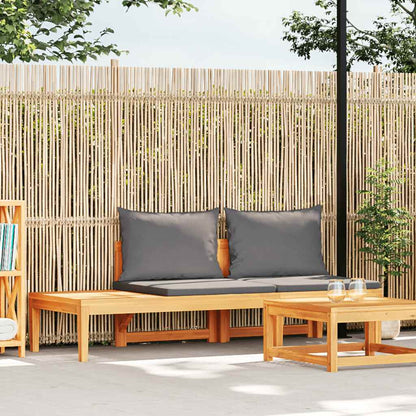 vidaXL Gartenbank mit Tisch & Dunkelgrauen Kissen Massivholz Akazie