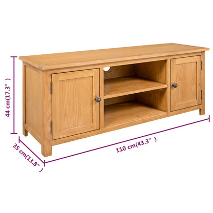 vidaXL Meuble TV 110x35x44 cm Bois de chêne massif