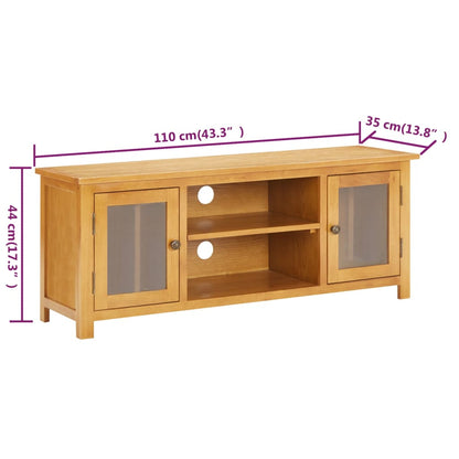 vidaXL Meuble TV 110x35x44 cm Bois de chêne massif