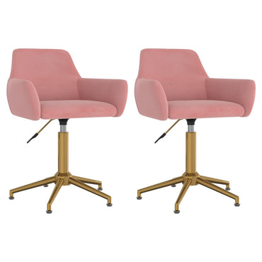 vidaXL Chaises de salle à manger 2 pcs Pivotantes Velours rose
