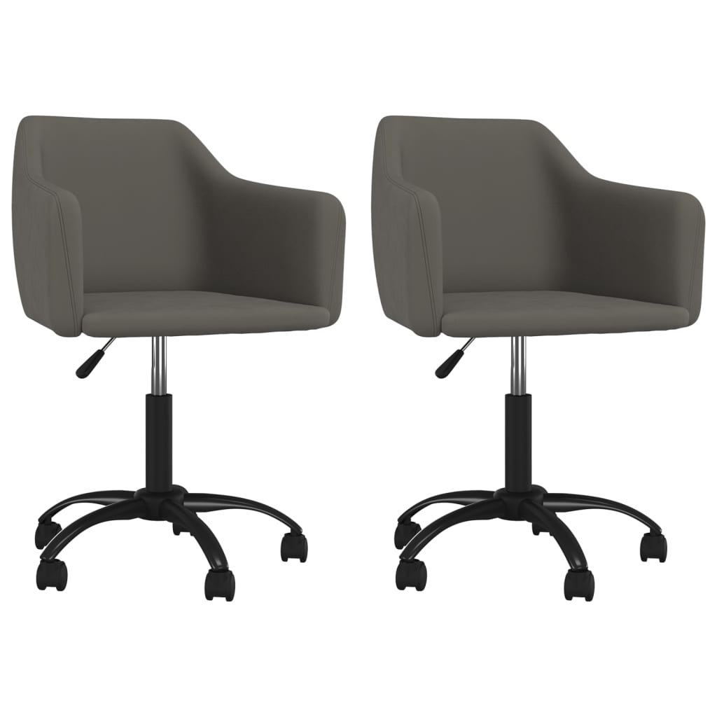 vidaXL Chaises de salle à manger 2 pcs Pivotantes Gris foncé Velours