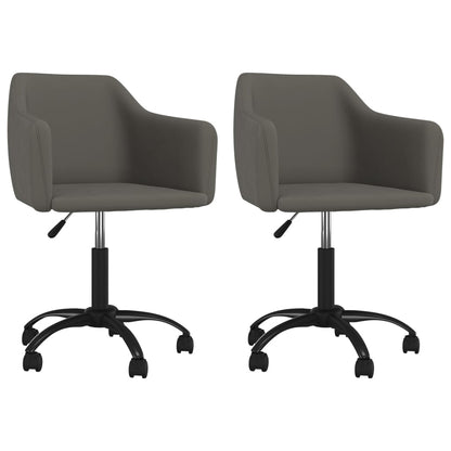 vidaXL Chaises de salle à manger 2 pcs Pivotantes Gris foncé Velours