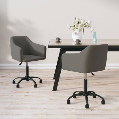 vidaXL Chaises de salle à manger 2 pcs Pivotantes Gris foncé Velours