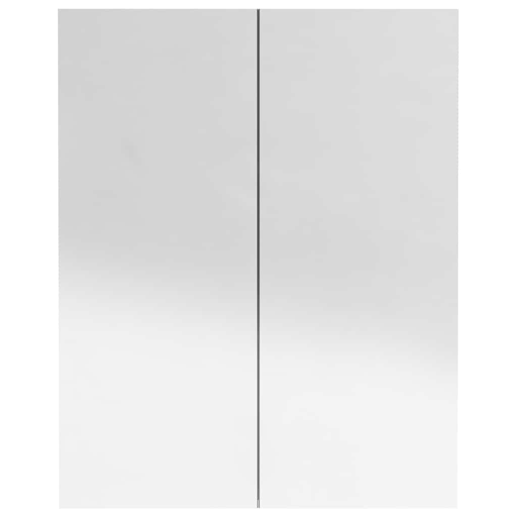 vidaXL Armoire de toilette à miroir 60x15x75 cm MDF Noir brillant