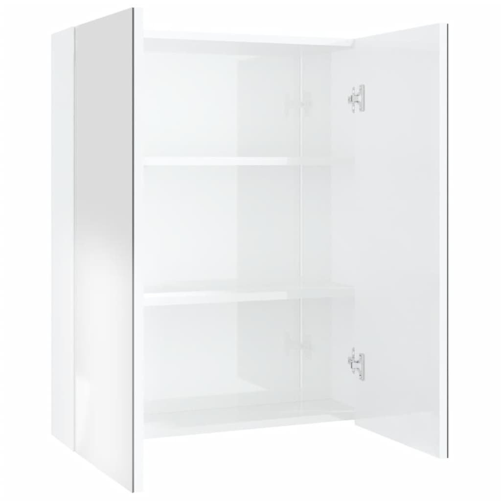 vidaXL Armoire de toilette 60x15x75 cm MDF Blanc Brillant