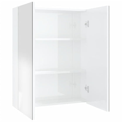 vidaXL Armoire de toilette 60x15x75 cm MDF Blanc Brillant