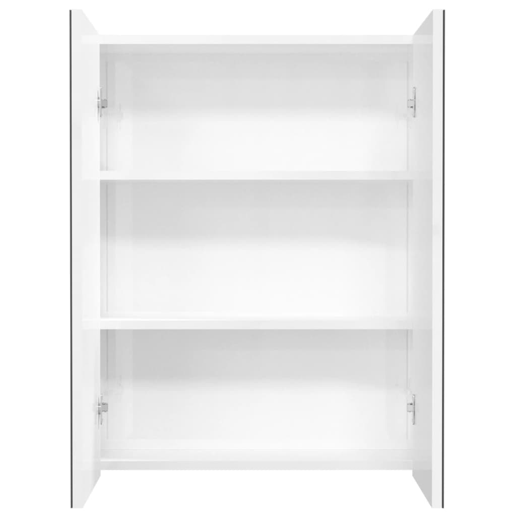 vidaXL Armoire de toilette 60x15x75 cm MDF Blanc Brillant