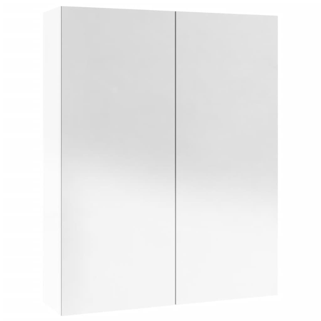 vidaXL Armoire de toilette 60x15x75 cm MDF Blanc Brillant