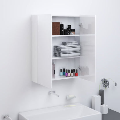 vidaXL Armoire de toilette 60x15x75 cm MDF Blanc Brillant