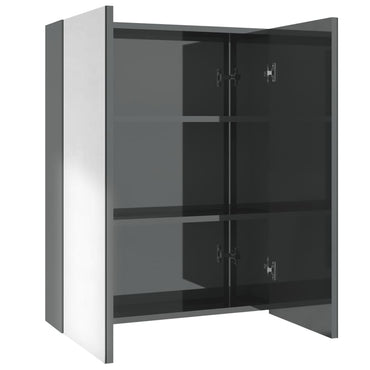 vidaXL Armoire de toilette 60x15x75 cm MDF gris brillant