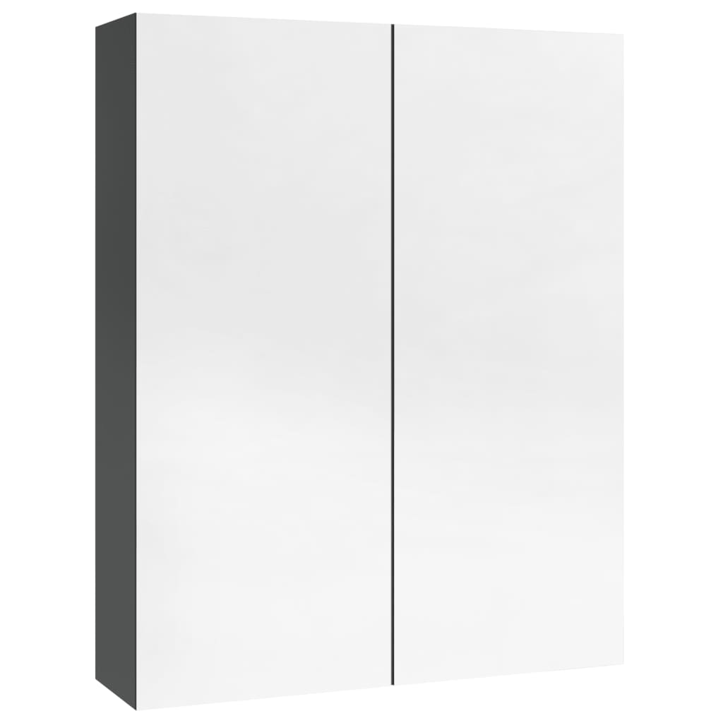 vidaXL Armoire de toilette 60x15x75 cm MDF gris brillant