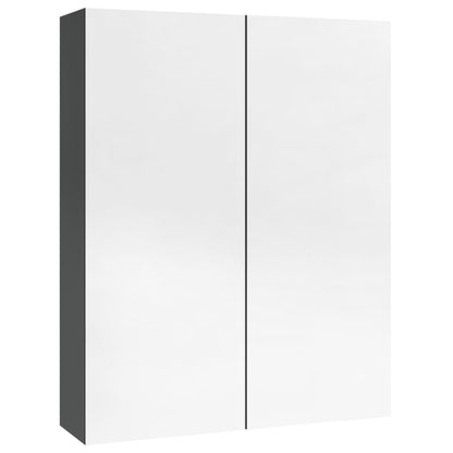 vidaXL Armoire de toilette 60x15x75 cm MDF gris brillant