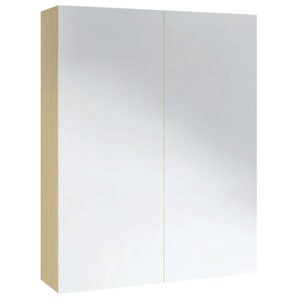 vidaXL Armoire de toilette 60x15x75 cm MDF Blanc et aspect chêne