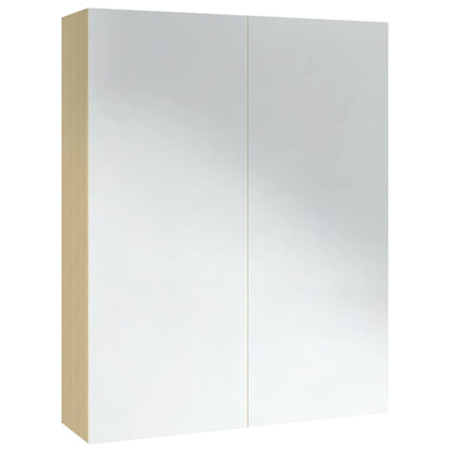 vidaXL Armoire de toilette 60x15x75 cm MDF Blanc et aspect chêne