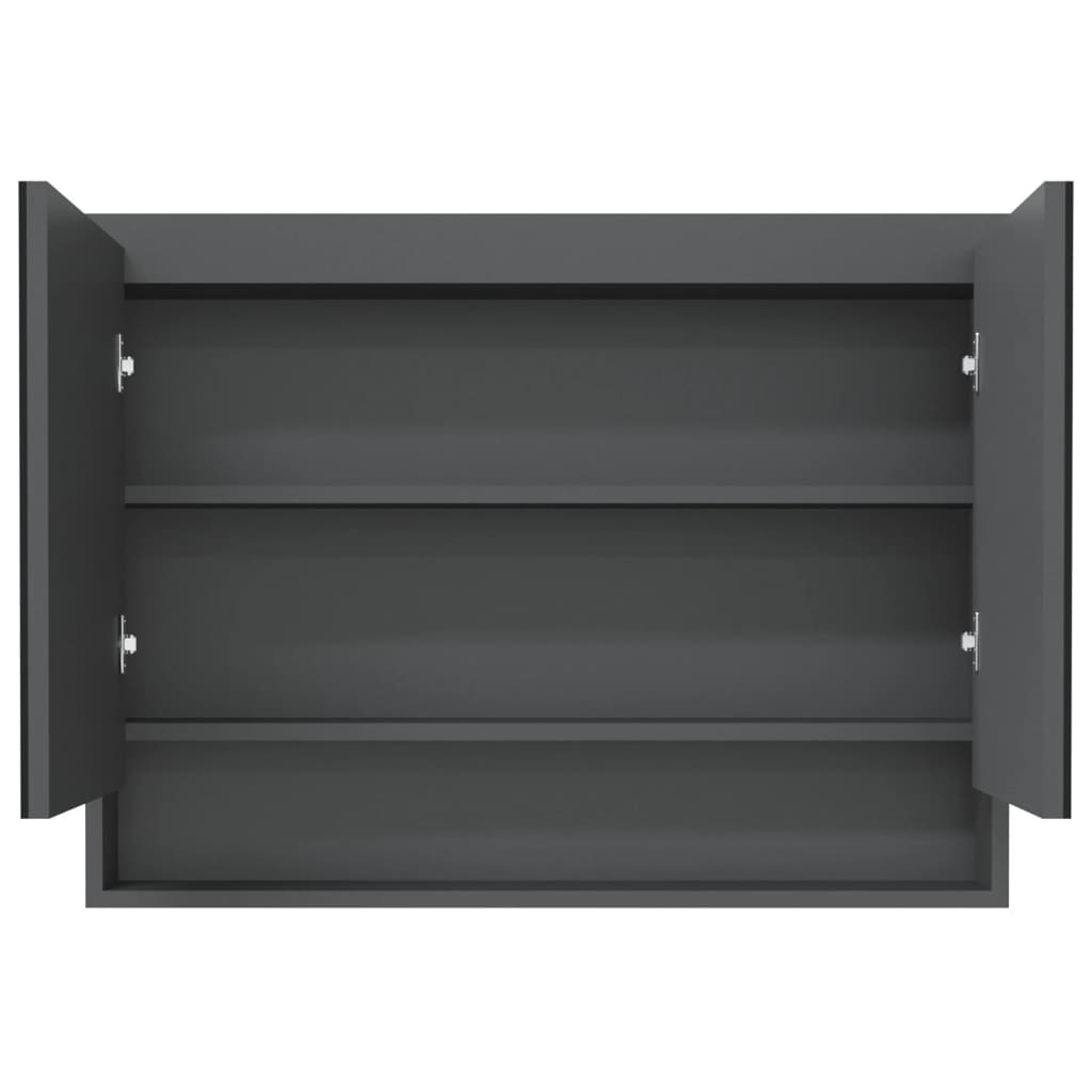 vidaXL Armoire de toilette à miroir 80x15x60 cm MDF Gris