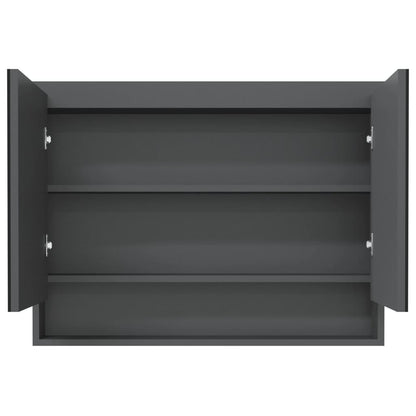 vidaXL Armoire de toilette à miroir 80x15x60 cm MDF Gris