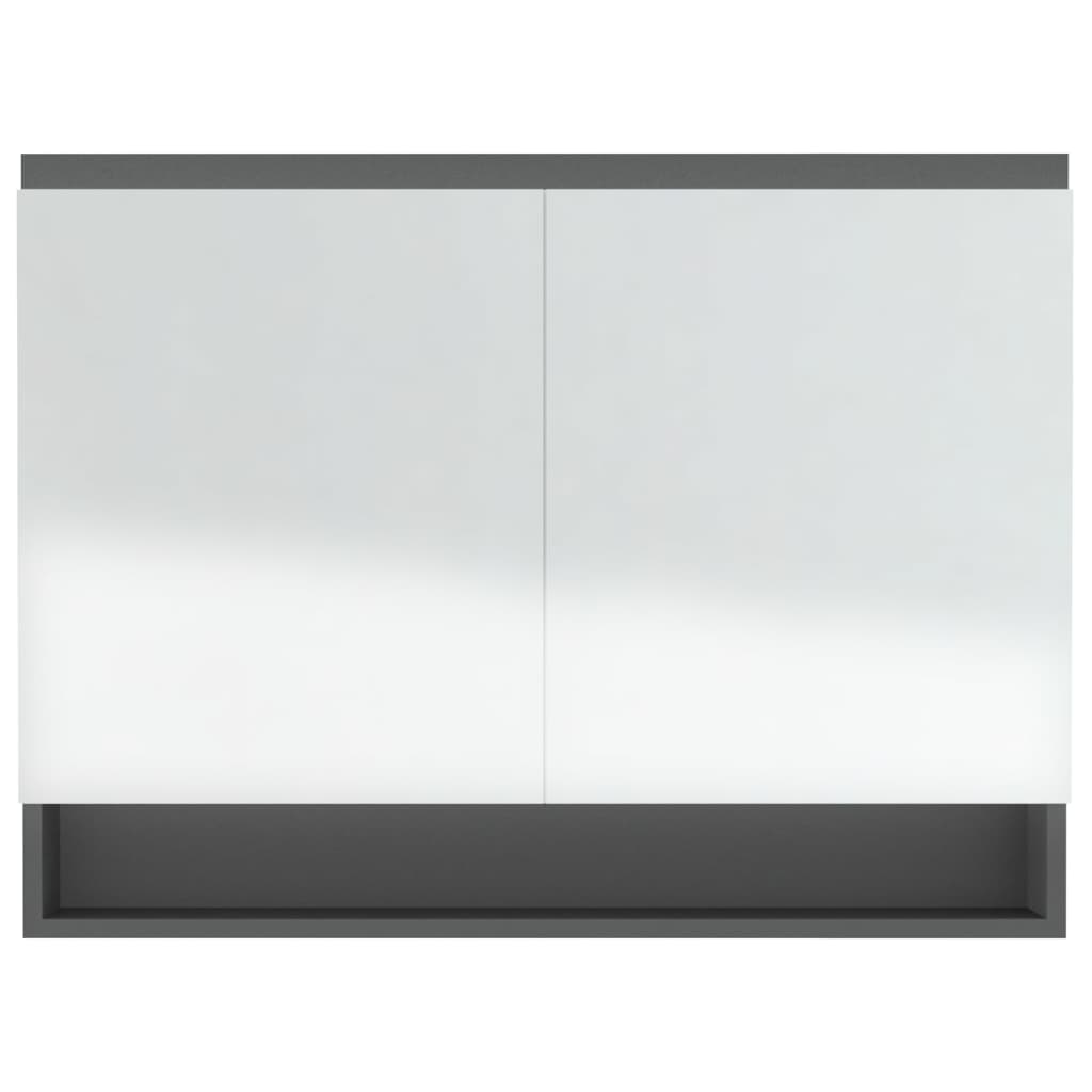 vidaXL Armoire de toilette à miroir 80x15x60 cm MDF Gris
