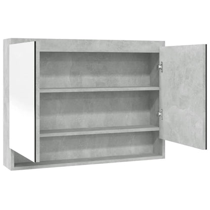 vidaXL Armoire de toilette 80x15x60 cm MDF Gris béton