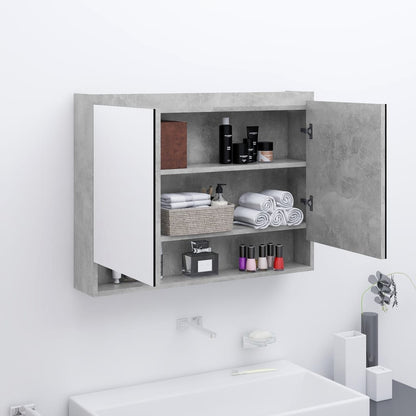 vidaXL Armoire de toilette 80x15x60 cm MDF Gris béton