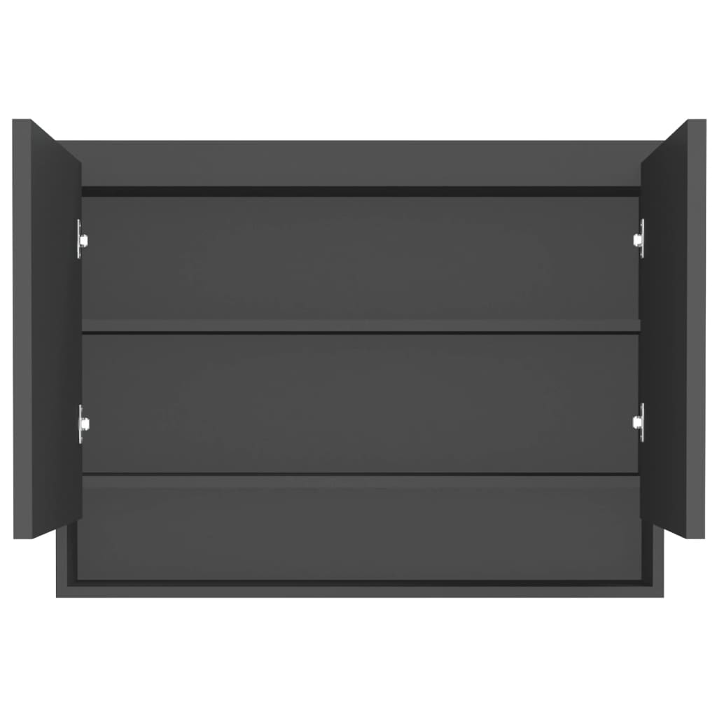 vidaXL Armoire de toilette à miroir 80x15x60 cm MDF Anthracite