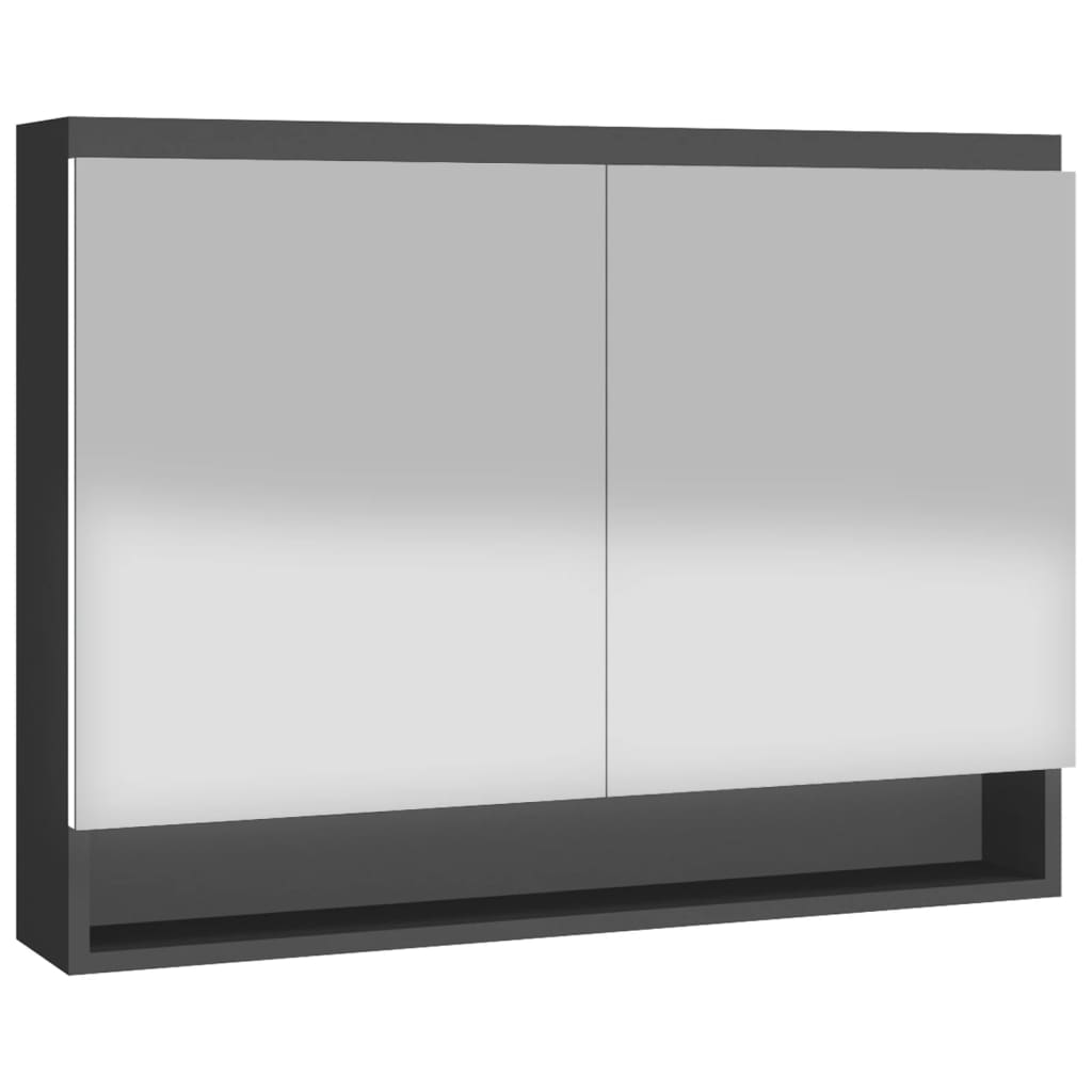 vidaXL Armoire de toilette à miroir 80x15x60 cm MDF Anthracite