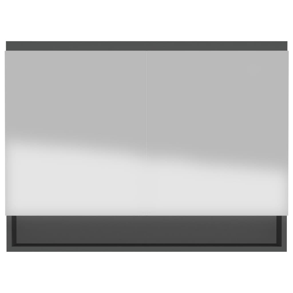 vidaXL Armoire de toilette à miroir 80x15x60 cm MDF Anthracite