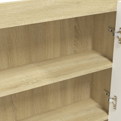 vidaXL Armoire de toilette 80x15x60 cm MDF Blanc et Aspect Chêne
