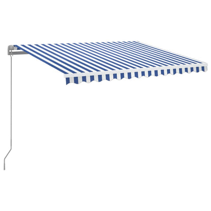 vidaXL Markise Manuell Einziehbar mit LED 350x250 cm Blau und Weiß
