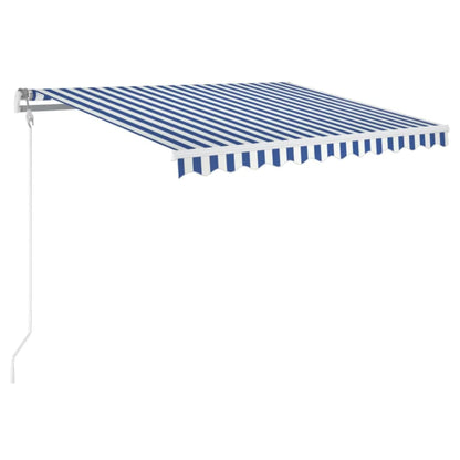 vidaXL Markise Automatisch Einziehbar 350x250 cm Blau und Weiß
