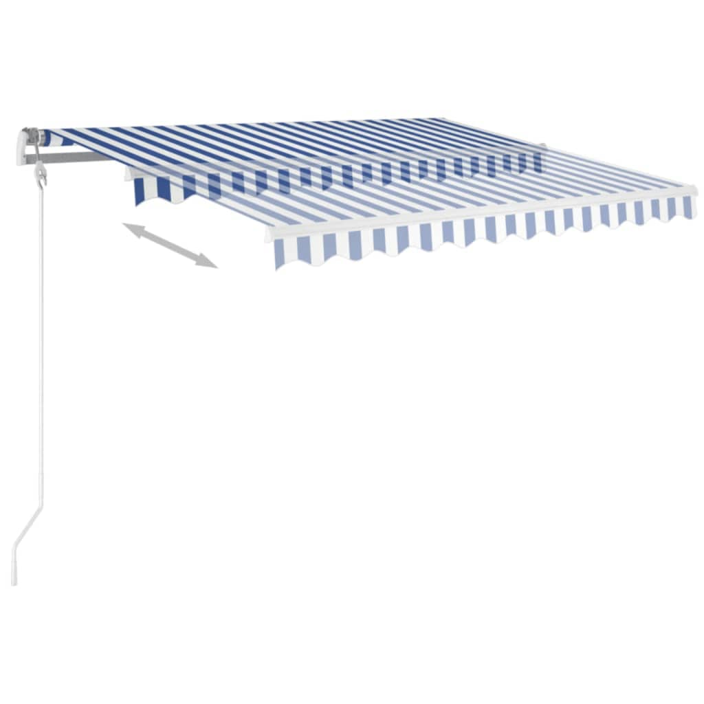 vidaXL Markise Automatisch Einziehbar 350x250 cm Blau und Weiß