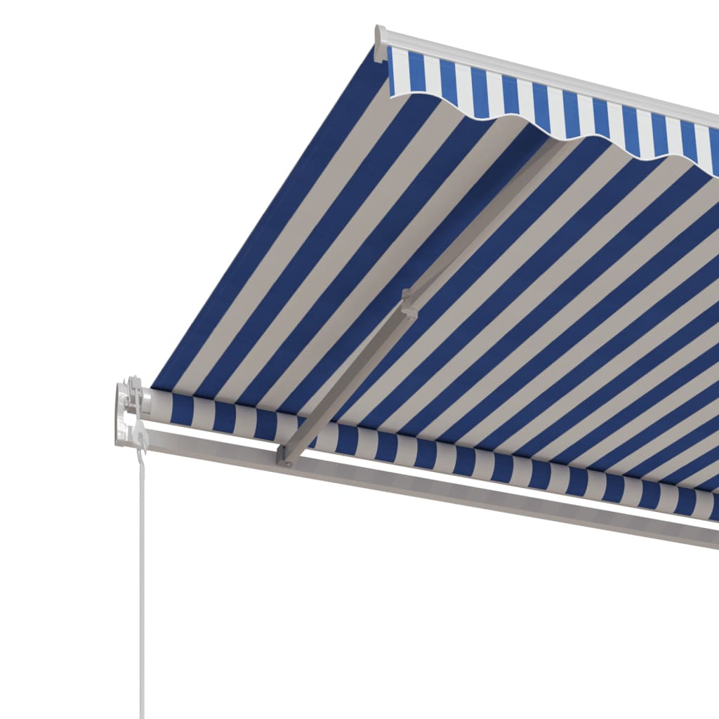 vidaXL Markise Automatisch Einziehbar 350x250 cm Blau und Weiß