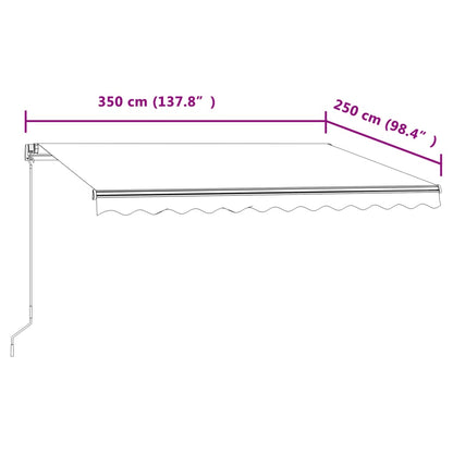vidaXL Markise Automatisch Einziehbar 350x250 cm Anthrazit