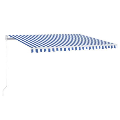 vidaXL Markise Manuell Einziehbar mit LED 450x300 cm Blau und Weiß