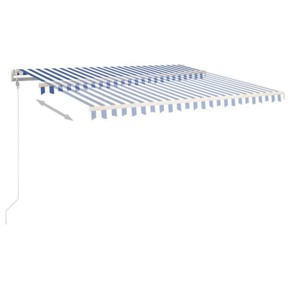 vidaXL Markise Automatisch Einziehbar 450x300 cm Blau und Weiß