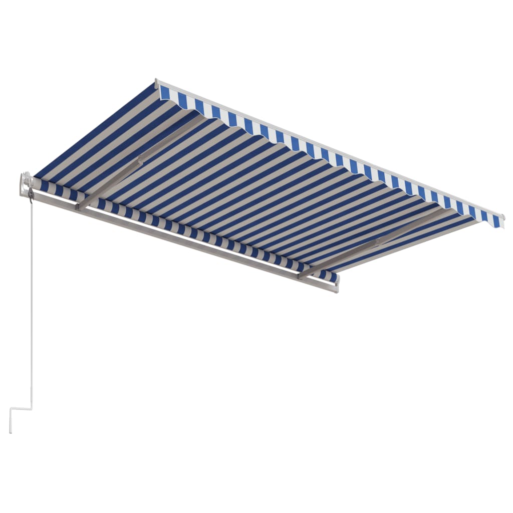 vidaXL Markise Automatisch Einziehbar 450x300 cm Blau und Weiß