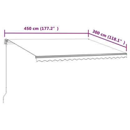 vidaXL Markise Automatisch Einziehbar 450x300 cm Anthrazit