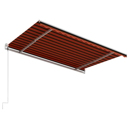 vidaXL Markise Automatisch Einziehbar 450x300 cm Orange und Braun