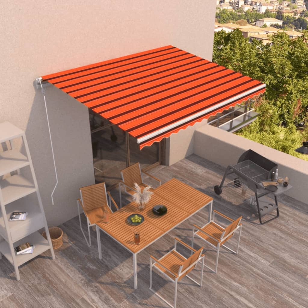vidaXL Markise Automatisch Einziehbar 450x300 cm Orange und Braun