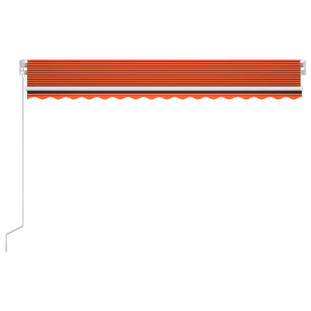 vidaXL Store banne manuel 400x350 cm orange et marron