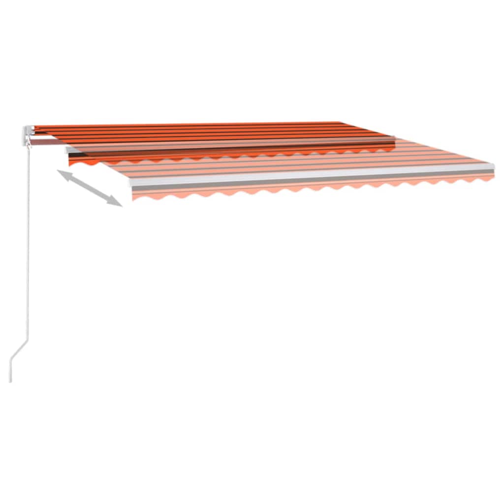 vidaXL Store banne manuel 400x350 cm orange et marron