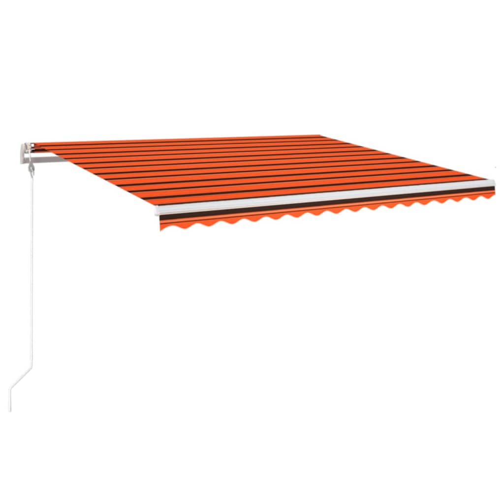 Store banne manuel rétractable vidaXL 450x350 cm Orange et Marron