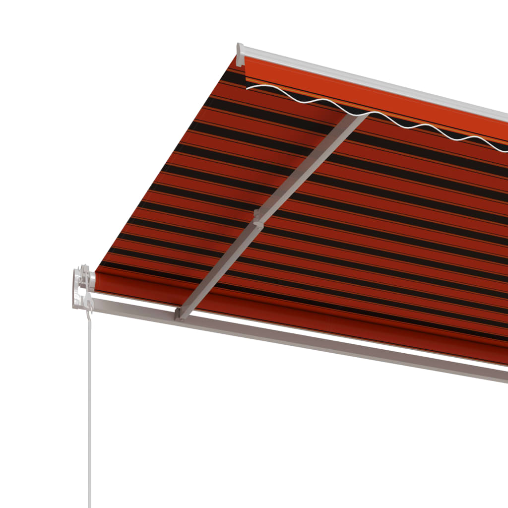 Store banne manuel rétractable vidaXL 450x350 cm Orange et Marron