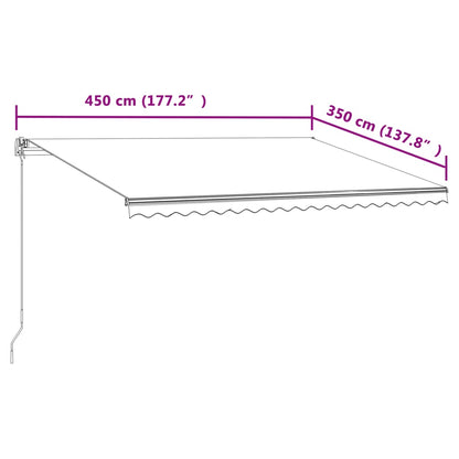 Store banne manuel rétractable vidaXL 450x350 cm Orange et Marron