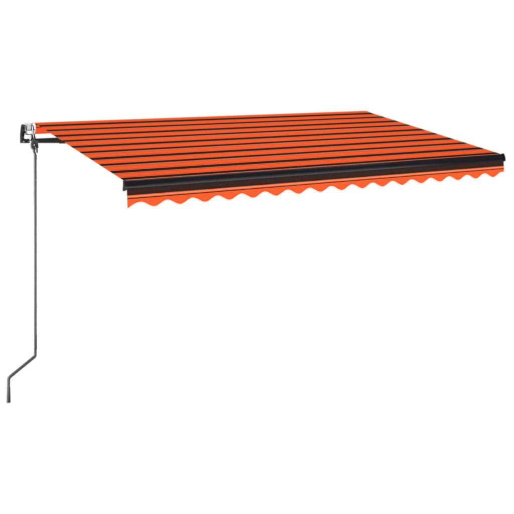 vidaXL Store banne automatique avec LED et capteur de vent 450x350 Orange/Marron