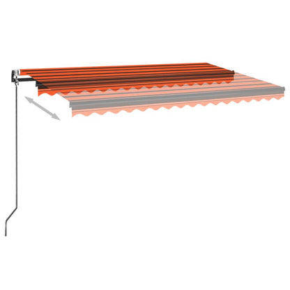 vidaXL Store banne automatique avec LED et capteur de vent 450x350 Orange/Marron