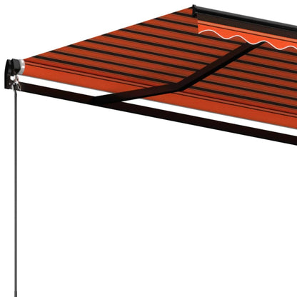 vidaXL Auvent manuel rétractable 600x350 cm Orange & Marron