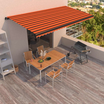 vidaXL Auvent manuel rétractable 600x350 cm Orange & Marron